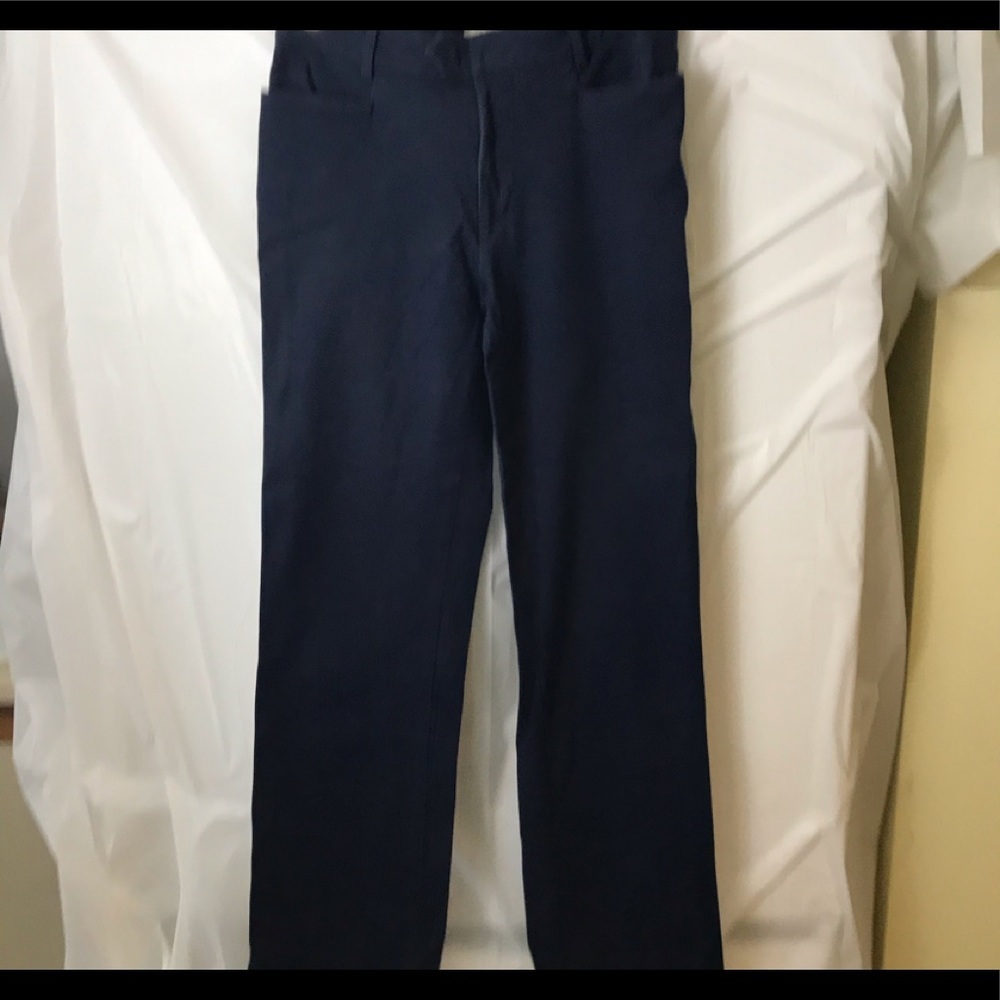 GAP Vintage Y2K Flare Book Cut Stretch Cotton Flat Front Pants Minimalist Blue
